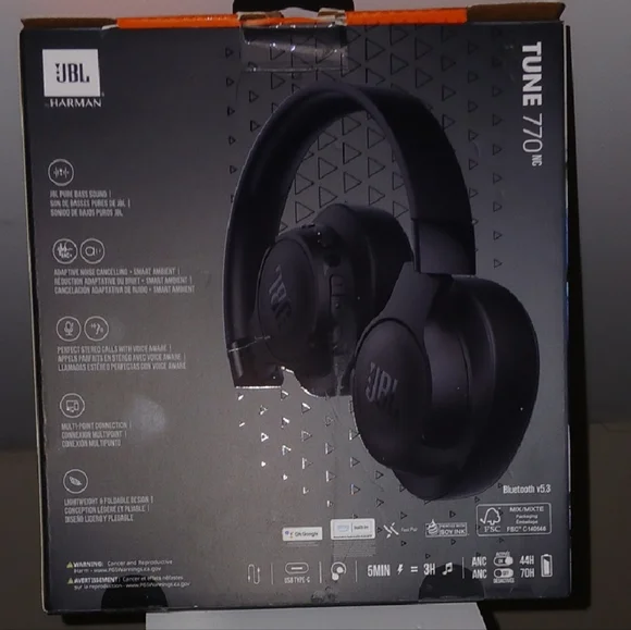 JBL Tune 770NC Wireless Headphones - Black